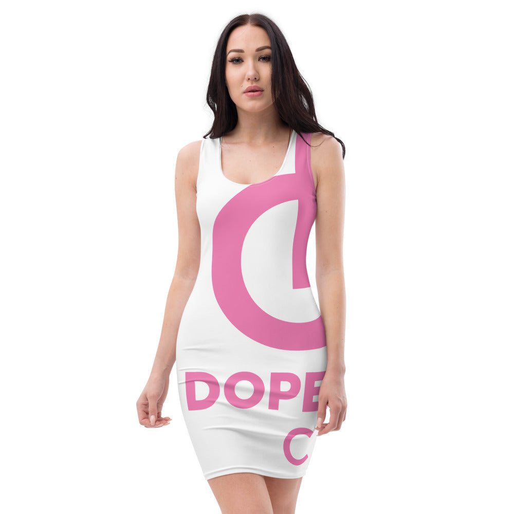 DCC Bodycon Dress White & Pink