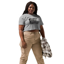 Load image into Gallery viewer, Curvy Girls Cuddle Better Women’s crop top
